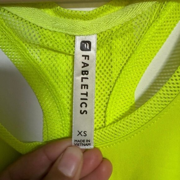 Fabletics Neon Yellow Racerback Tank Top XS - Picture 4 of 5